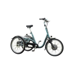 Van Raam Maxi driewielfiets met lage instap, robuust frame en brede banden voor maximale stabiliteit en comfort, ideaal voor gebruikers die extra veiligheid en ondersteuning nodig hebben bij het fietsen.