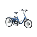 Van Raam Midi driewielfiets met lage instap, compact design en brede stabiliteitsbanden, ideaal voor gebruikers die op zoek zijn naar een veilige, comfortabele en gemakkelijk te manoeuvreren fiets.