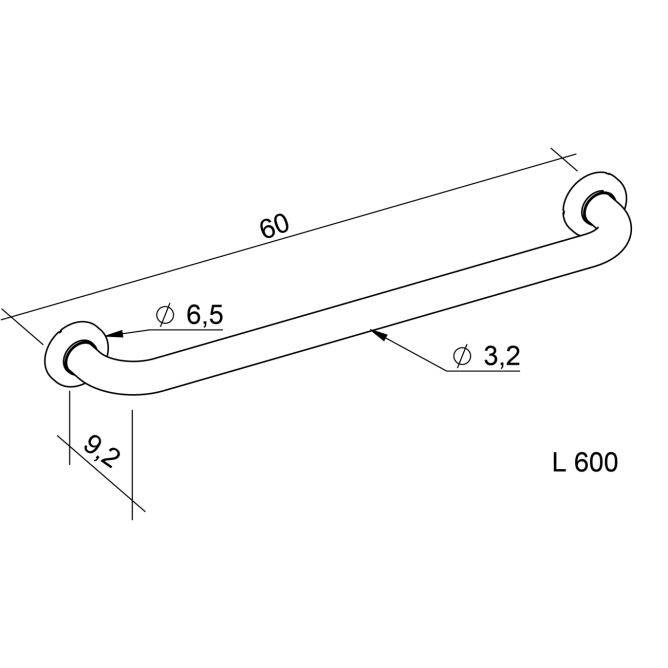 RVS Wandbeugel - 60 cm - Afbeelding 2