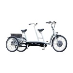 Van Raam Twinny Plus driewieltandem voor volwassenen, een stabiele tandemfiets met extra comfort en ondersteuning, ideaal voor het fietsen met een tweede persoon, zelfs bij beperkte mobiliteit.