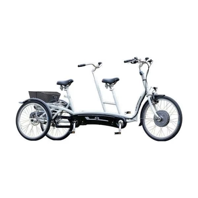 Van Raam Twinny Plus driewieltandem voor volwassenen, een stabiele tandemfiets met extra comfort en ondersteuning, ideaal voor het fietsen met een tweede persoon, zelfs bij beperkte mobiliteit.