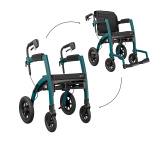 Combi rollator/rolstoel met luchtbanden